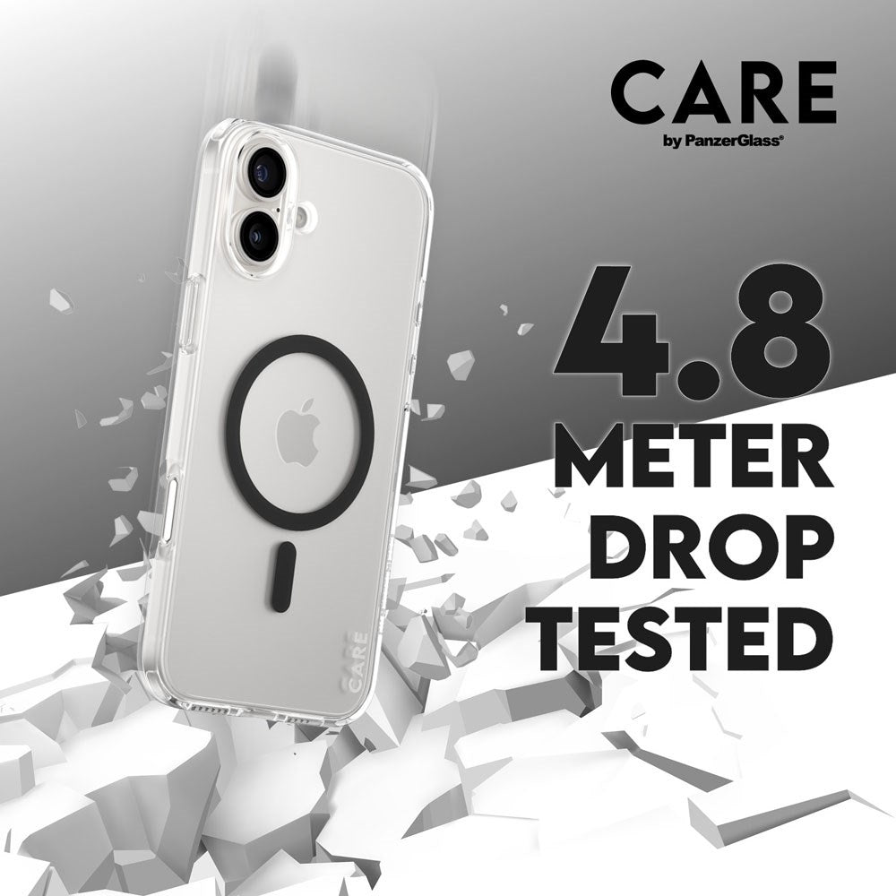 CARE by PanzerGlass iPhone 16 Plus FLAGSHIP Urban Combat Cover - MagSafe Kompatibel - Transparent / Black