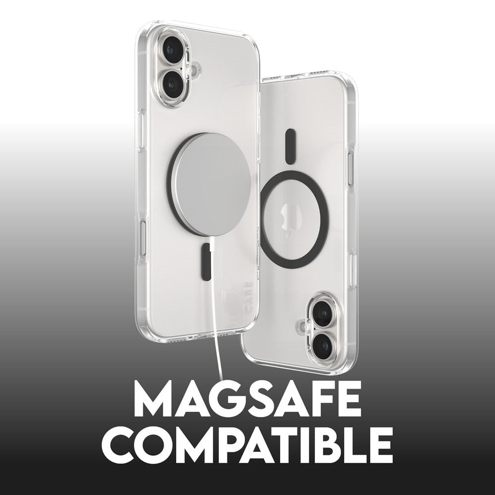 CARE by PanzerGlass iPhone 16 Plus FLAGSHIP Urban Combat Cover - MagSafe Kompatibel - Transparent / Black