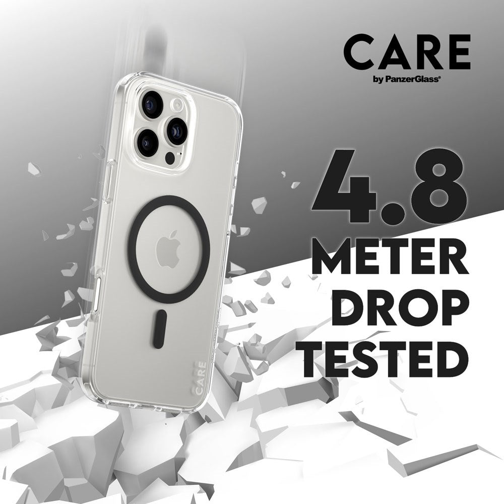 CARE by PanzerGlass iPhone 16 Pro Max FLAGSHIP Urban Combat Cover - MagSafe Kompatibel - Transparent / Black