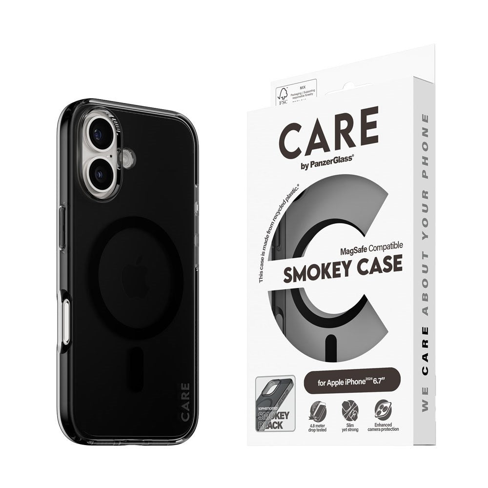 CARE by PanzerGlass iPhone 16 Plus FLAGSHIP Urban Combat Cover - MagSafe Kompatibel - Smokey / Black