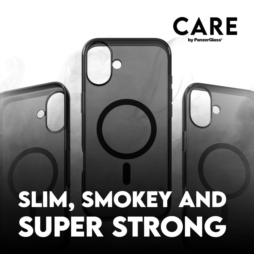CARE by PanzerGlass iPhone 16 Plus FLAGSHIP Urban Combat Cover - MagSafe Kompatibel - Smokey / Black