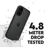 CARE by PanzerGlass iPhone 16 FLAGSHIP Urban Combat Cover - Transparent / Black Frame