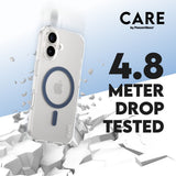 CARE by PanzerGlass iPhone 16 FLAGSHIP Urban Combat Cover - MagSafe Kompatibel - Transparent / Coronet Blue