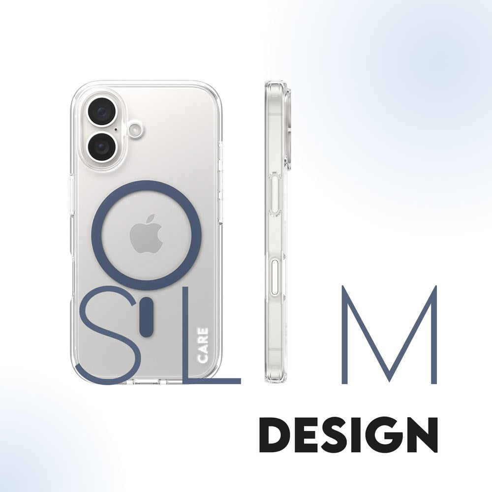 CARE by PanzerGlass iPhone 16 FLAGSHIP Urban Combat Cover - MagSafe Kompatibel - Transparent / Coronet Blue