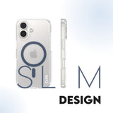 CARE by PanzerGlass iPhone 16 FLAGSHIP Urban Combat Cover - MagSafe Kompatibel - Transparent / Coronet Blue