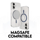CARE by PanzerGlass iPhone 16 FLAGSHIP Urban Combat Cover - MagSafe Kompatibel - Transparent / Coronet Blue