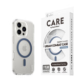 CARE by PanzerGlass iPhone 16 Pro FLAGSHIP Urban Combat Cover - MagSafe Kompatibel - Transparent / Coronet Blue