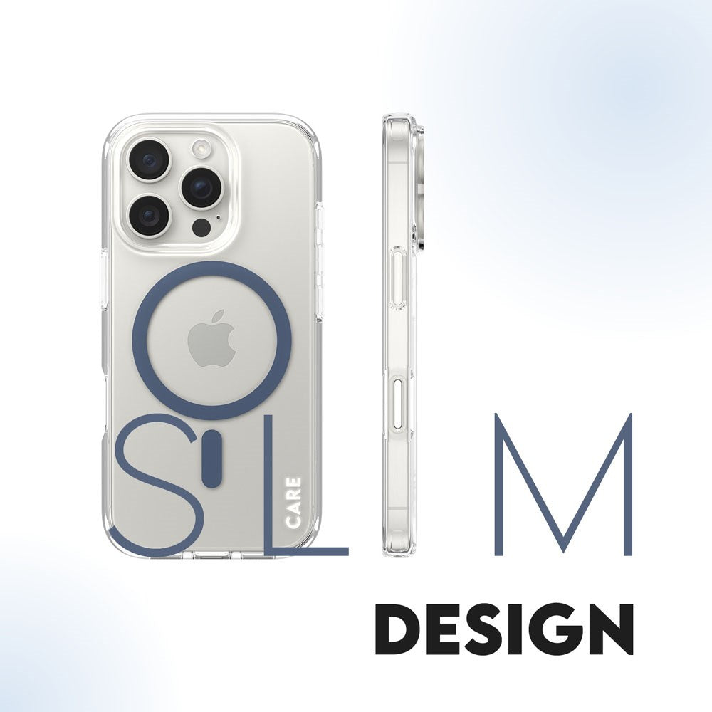 CARE by PanzerGlass iPhone 16 Pro FLAGSHIP Urban Combat Cover - MagSafe Kompatibel - Transparent / Coronet Blue