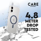 CARE by PanzerGlass iPhone 16 Plus FLAGSHIP Urban Combat Cover - MagSafe Kompatibel - Transparent / Coronet Blue