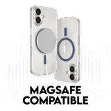 CARE by PanzerGlass iPhone 16 Plus FLAGSHIP Urban Combat Cover - MagSafe Kompatibel - Transparent / Coronet Blue