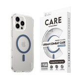 CARE by PanzerGlass iPhone 16 Pro Max FLAGSHIP Urban Combat Cover - MagSafe Kompatibel - Transparent / Coronet Blue