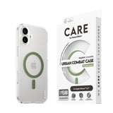 CARE by PanzerGlass iPhone 16 Plus FLAGSHIP Urban Combat Cover - MagSafe Kompatibel - Transparent / Piquant Green