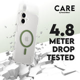 CARE by PanzerGlass iPhone 16 Plus FLAGSHIP Urban Combat Cover - MagSafe Kompatibel - Transparent / Piquant Green
