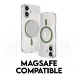 CARE by PanzerGlass iPhone 16 Plus FLAGSHIP Urban Combat Cover - MagSafe Kompatibel - Transparent / Piquant Green