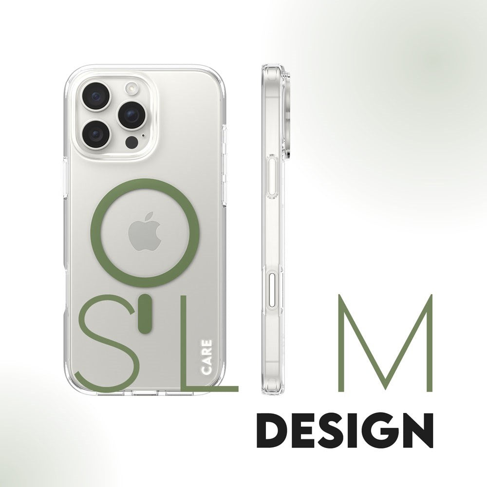 CARE by PanzerGlass iPhone 16 Pro Max FLAGSHIP Urban Combat Cover - MagSafe Kompatibel - Transparent / Piquant Green