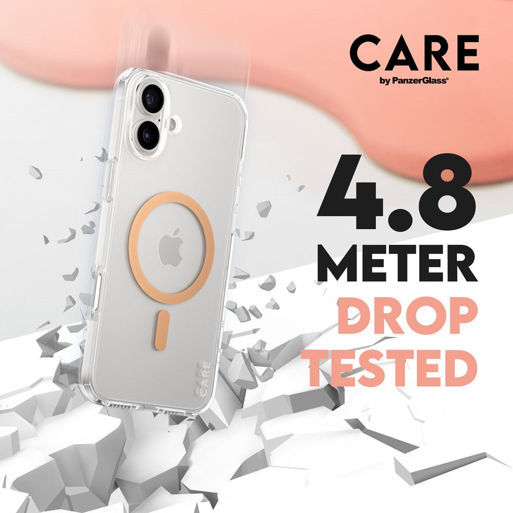 CARE by PanzerGlass iPhone 16 Plus FLAGSHIP Urban Combat Cover - MagSafe Kompatibel - Transparent / Peach Fuzz