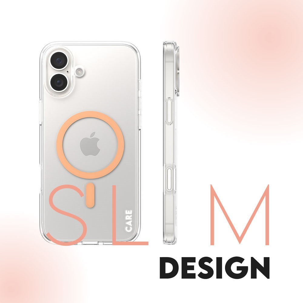 CARE by PanzerGlass iPhone 16 Plus FLAGSHIP Urban Combat Cover - MagSafe Kompatibel - Transparent / Peach Fuzz