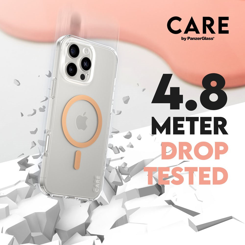 CARE by PanzerGlass iPhone 16 Pro Max FLAGSHIP Urban Combat Cover - MagSafe Kompatibel - Transparent / Peach Fuzz