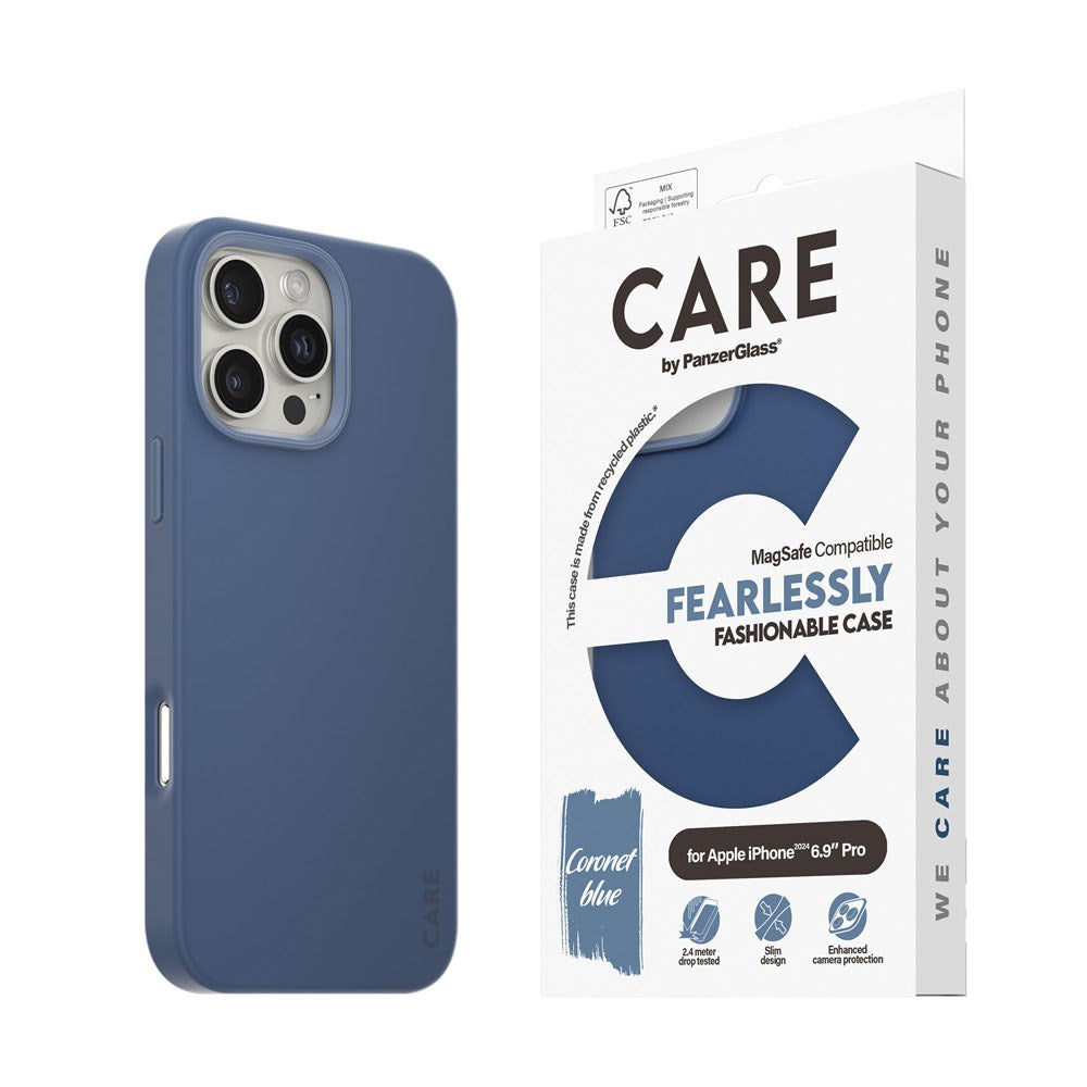 CARE by PanzerGlass iPhone 16 Pro Max FASHION Fearlessly Fashionable Cover - MagSafe Kompatibel - Coronet Blue
