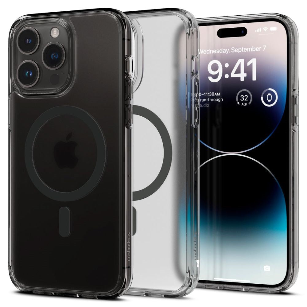 iPhone 14 Pro Max Spigen Ultra Hybrid Bagside Cover - MagSafe Kompatibel - Mat Gennemsigtig / Frost Black