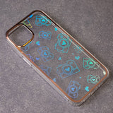 iPhone 14 Pro Max Hybrid Plastik Bagside Cover m. Holografisk Print - Kamera Motiv - Gennemsigtig