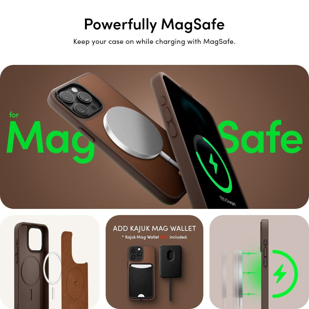 iPhone 15 Pro Max Cyrill Kajuk Mag Hybrid Bagside Cover m. Strop - MagSafe Kompatibel - Saddle Brown