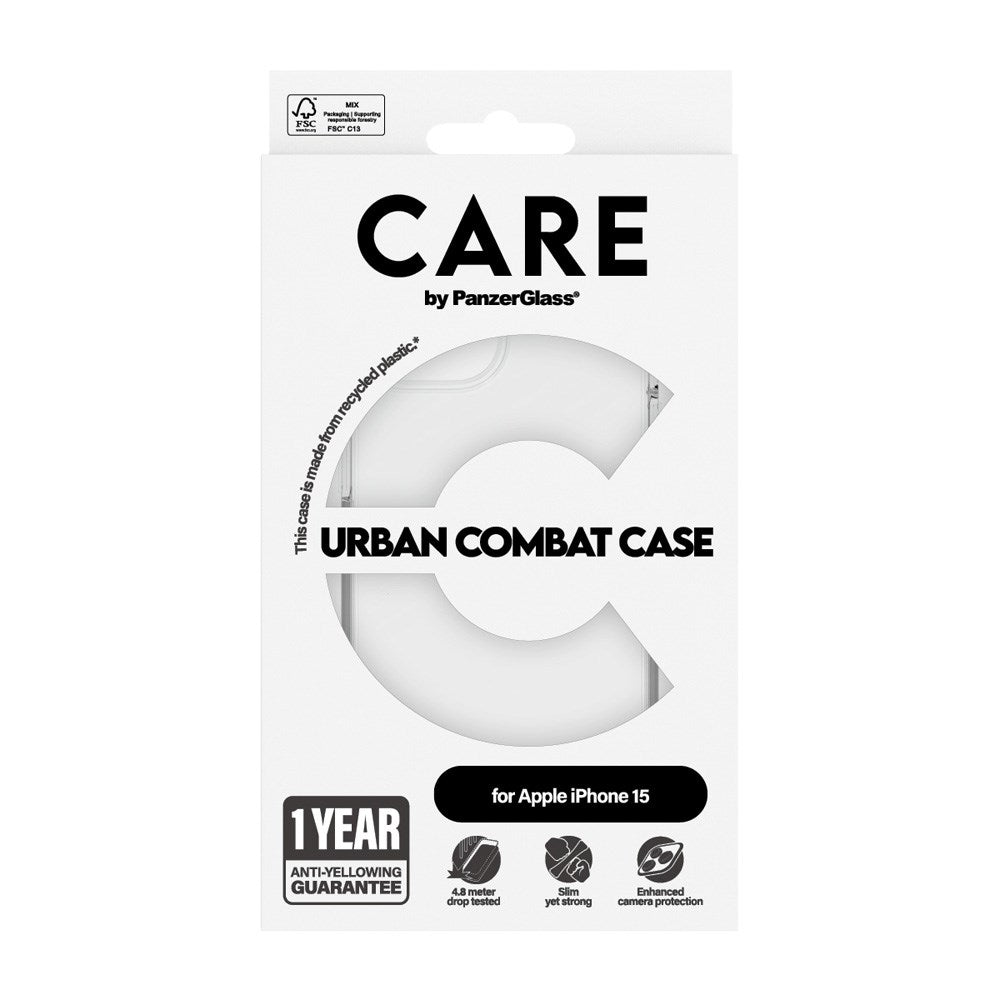 CARE by PanzerGlass iPhone 15 FLAGSHIP Urban Combat Cover - Transparent