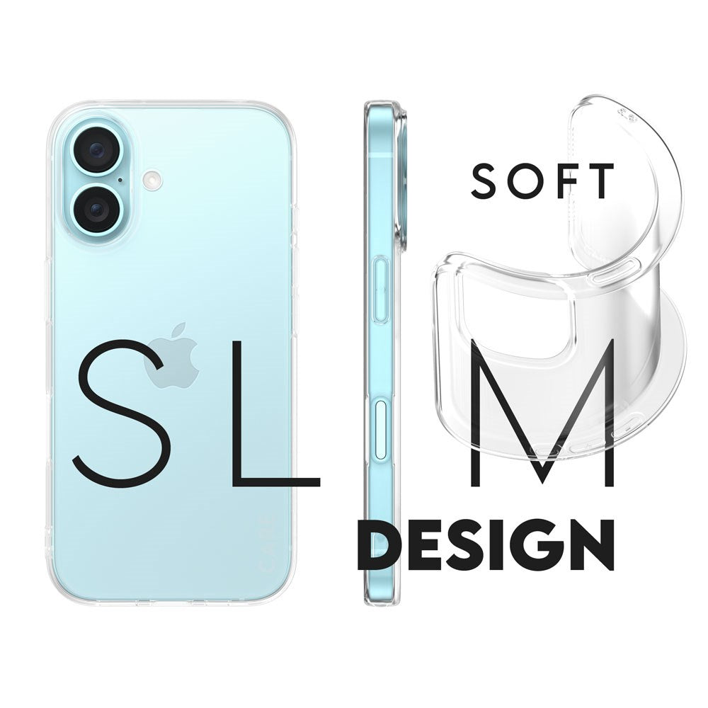 CARE by PanzerGlass iPhone 16 FASHION X-Ray Soft Basic Bagside Cover - Transparent
