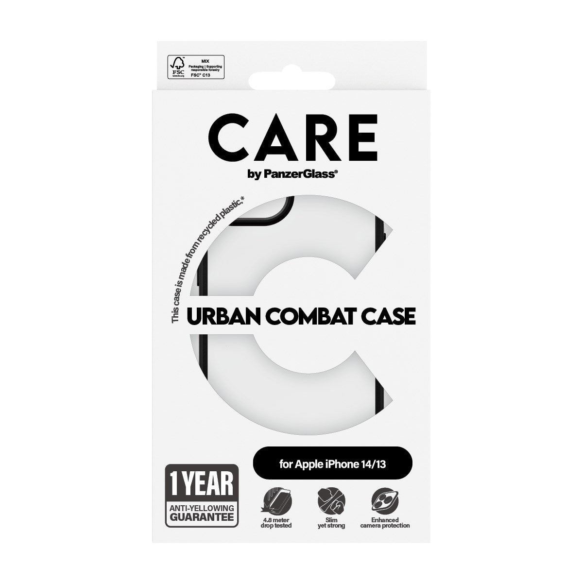 CARE by PanzerGlass iPhone 14 / 13 FLAGSHIP Urban Combat Cover - Transparent