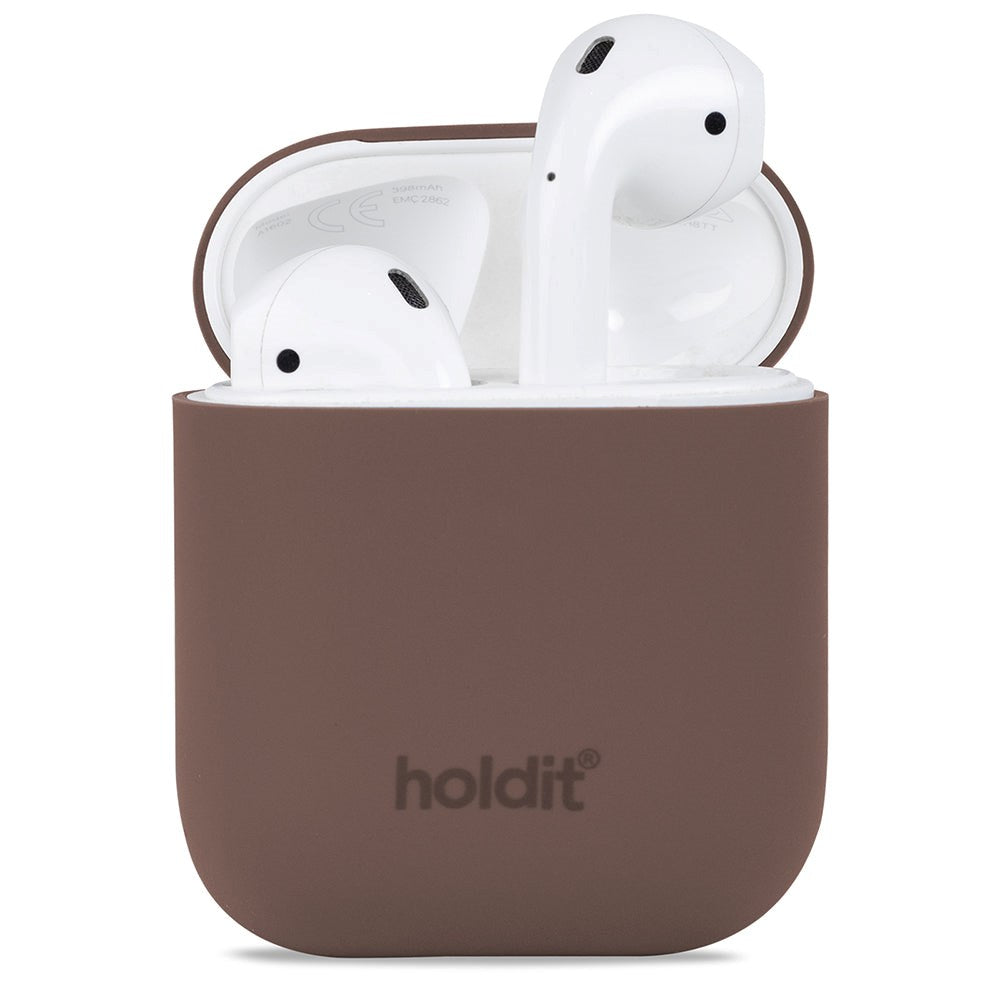 Holdit Nygård Silikone Cover Til AirPods (1 & 2. gen.) - Dark Brown