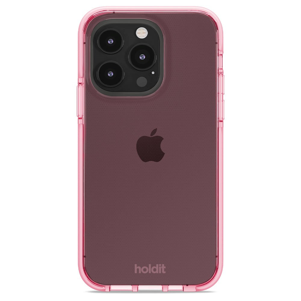 Holdit iPhone 14 Pro Seethru Cover - Bright Pink