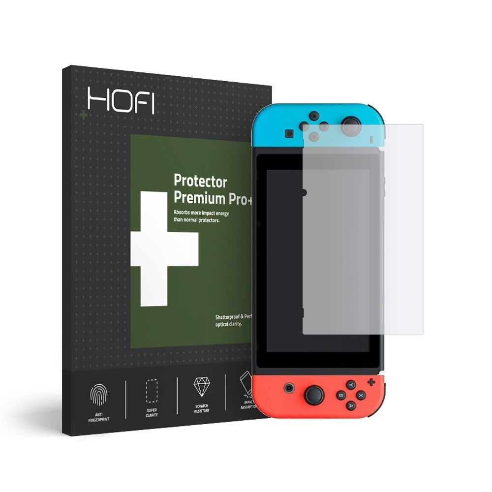 Hofi Glass Pro+ Nintendo Switch Skærmbeskyttelse - Case Friendly - Gennemsigtigt