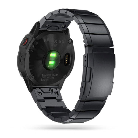 Universal Garmin 22mm QuickFit Tech-Protect Rustfri Stål Rem - Sort