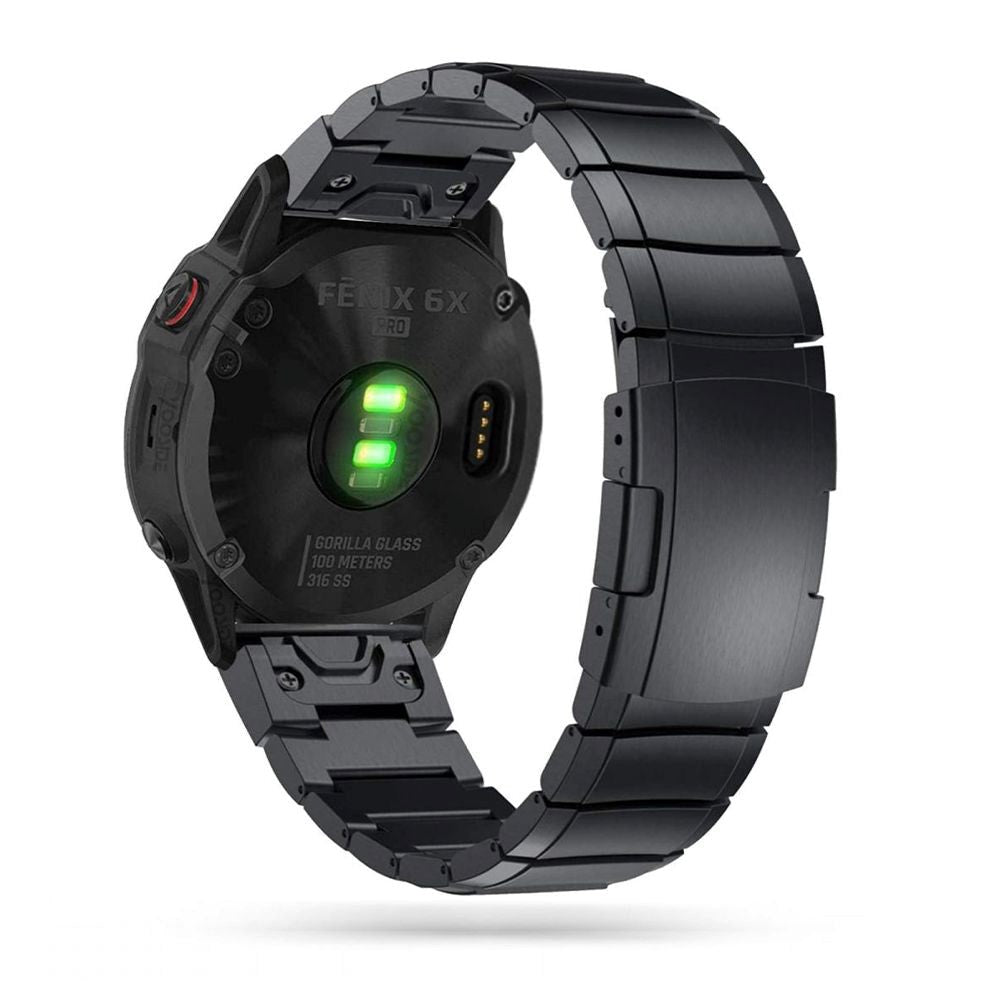 Universal Garmin 26mm QuickFit Tech-Protect Rustfri Stål Rem - Sort