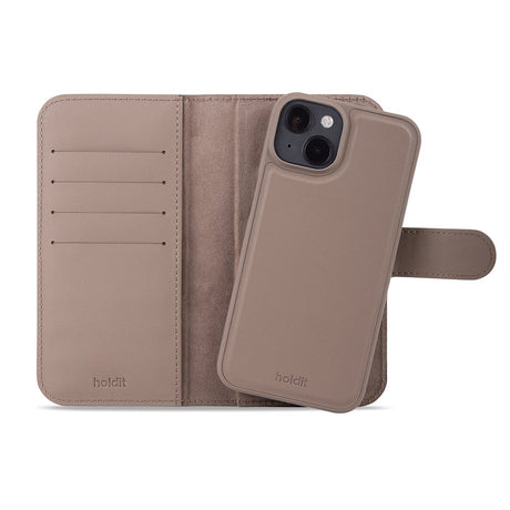 Holdit iPhone 15 Wallet Case Magnet Plus - Flip Cover - Mocha Brown