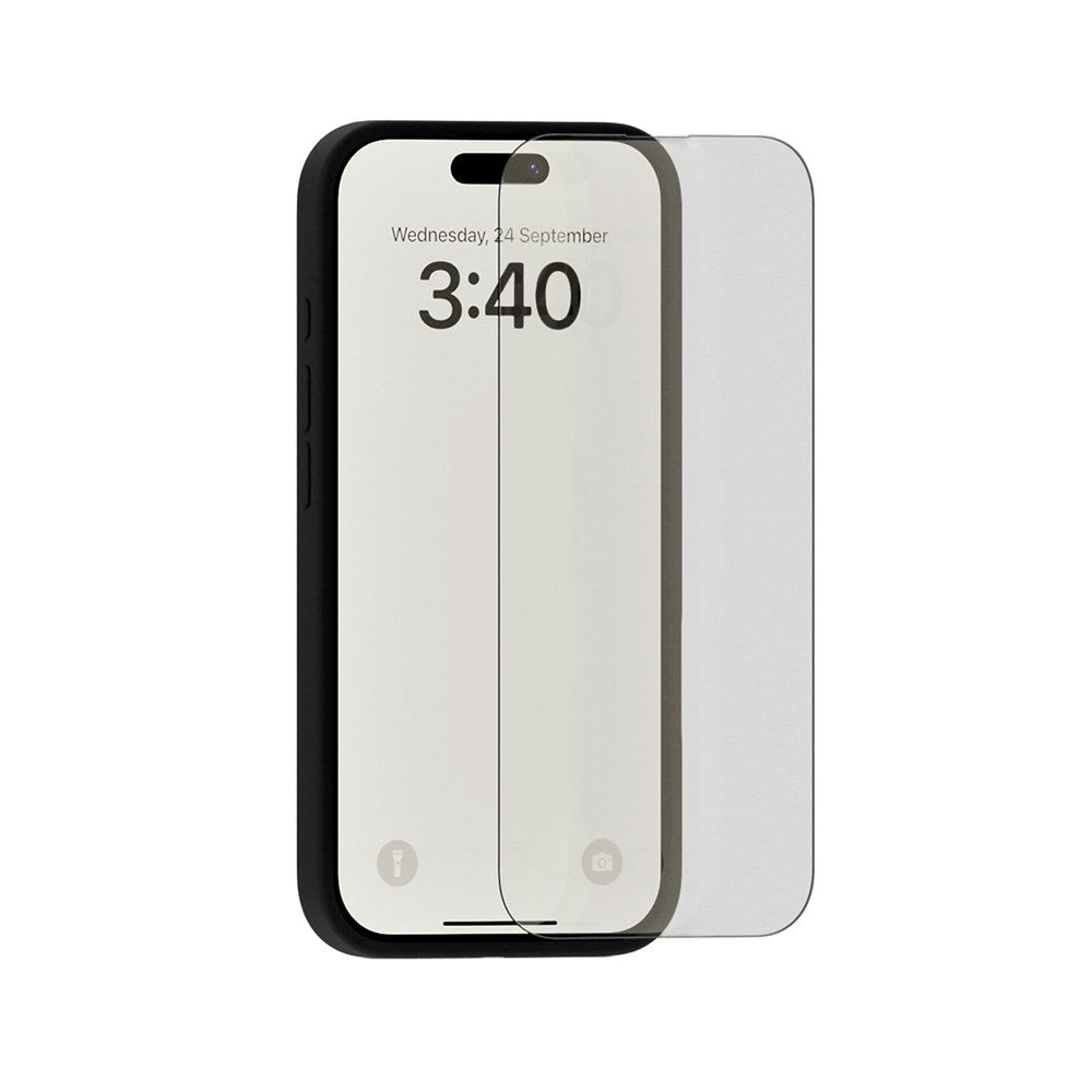 Holdit iPhone 16 / 15 / 15 Pro / 14 Pro Hærdet Glas Skærmbeskyttelse 2.5D - Case Friendly - Gennemsigtig