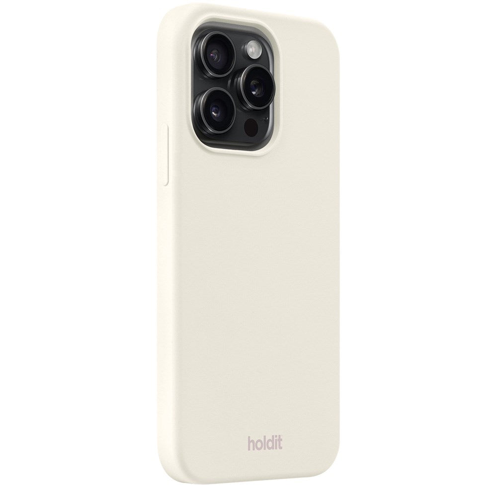 Holdit iPhone 15 Pro Soft Touch Silikone Cover - Soft Linen