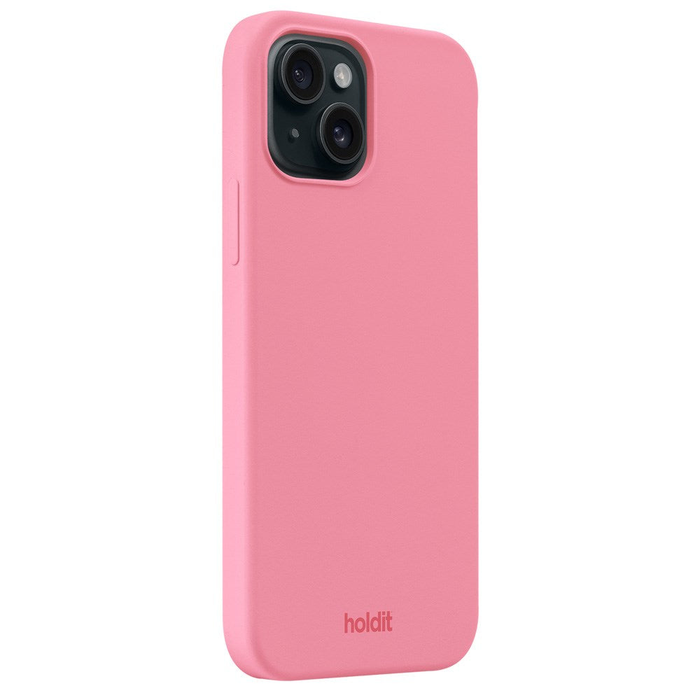 Holdit iPhone 15 Soft Touch Silikone Cover - Rouge Pink