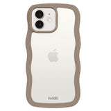 Holdit iPhone 12 / 12 Pro Wavy Cover - Mocha Brown / Transparent