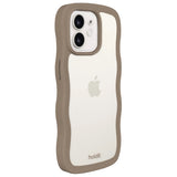 Holdit iPhone 12 / 12 Pro Wavy Cover - Mocha Brown / Transparent