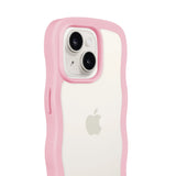 Holdit iPhone 15 / 14 / 13 Wavy Cover - Pink / Transparent