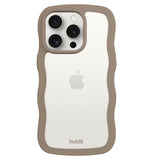 Holdit iPhone 14 Pro Wavy Cover - Mocha Brown / Transparent