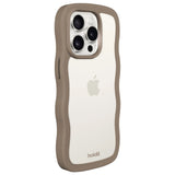 Holdit iPhone 14 Pro Wavy Cover - Mocha Brown / Transparent