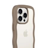 Holdit iPhone 14 Pro Wavy Cover - Mocha Brown / Transparent