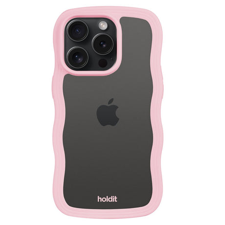 Holdit iPhone 14 Pro Wavy Cover - Pink / Transparent