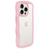 Holdit iPhone 14 Pro Wavy Cover - Pink / Transparent