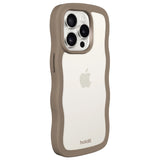 Holdit iPhone 15 Pro Max Wavy Cover - Mocha Brown / Transparent