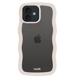 Holdit iPhone 12 / 12 Pro Wavy Cover - Light Beige / Transparent