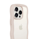 Holdit iPhone 14 Pro Wavy Cover - Light Beige / Transparent