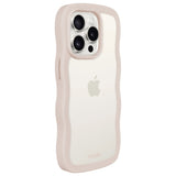 Holdit iPhone 14 Pro Max Wavy Cover - Light Beige / Transparent